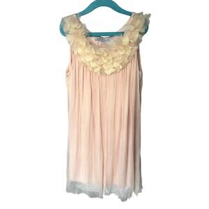 Patrizia Pepe Pink Tulle Flower Silk Dress Easter Occasion Spring (Girl L)